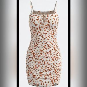 🦋 Ultra Flirt Y2K Ruched Butterfly Mini Dress M.Bodycon Dress - Trendy Ruched